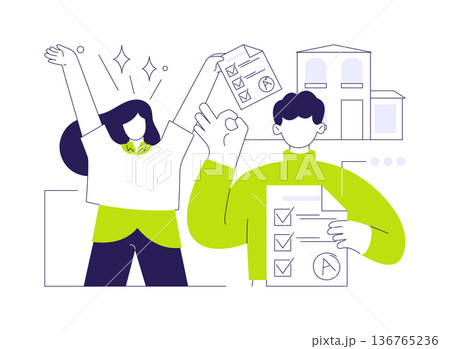 Passed the test isolated cartoon vector illustrations. Passed the test isolated cartoon vector illustrations. 136765236