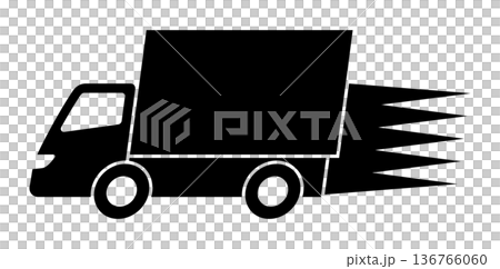 快速行駛的卡車輪廓 快速行駛的卡車輪廓 136766060