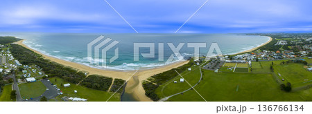 Drone photograph of Corrimal Beach in the Illawarra region Drone photograph of Corrimal Beach in the Illawarra region 136766134