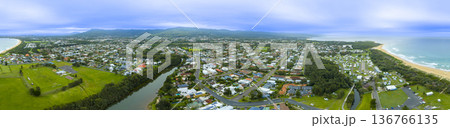 Drone photograph of the Illawarra town of East Corrimal Drone photograph of the Illawarra town of East Corrimal 136766135