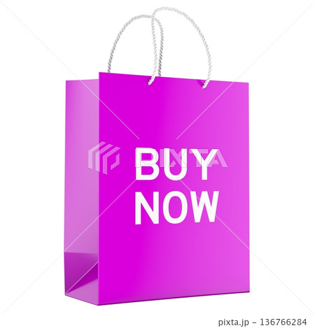 Buy Now concept with shopping bag. 3D rendering 136766284