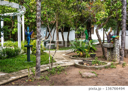 School in the middle of the amazon jungle at Soure in the Marajo Island at Para, Brazil. Tropical rain forests. Latin America. School in the middle of the amazon jungle at Soure in the Marajo Island at Para, Brazil. Tropical rain forests. Latin America. 136766494