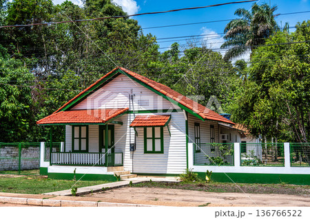 American-style houses in Belterra, Para in Brazil. American village built by Henry Ford American-style houses in Belterra, Para in Brazil. American village built by Henry Ford 136766522