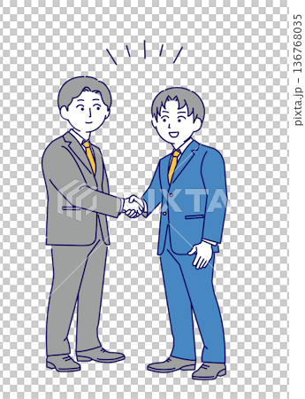 Illustration material of a businessman shaking hands 136768035