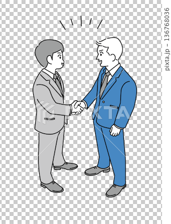 Illustration material of a businessman shaking hands 136768036