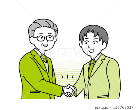 握手をするビジネスマンのイラスト素材 136768037