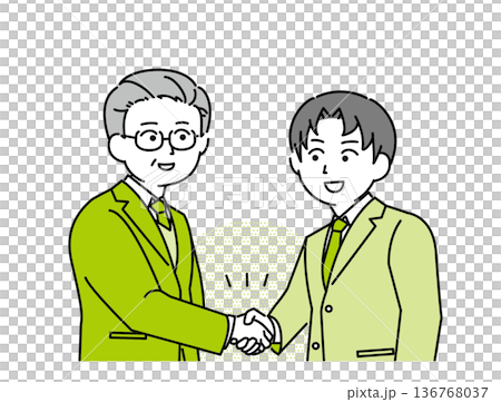 Illustration material of a businessman shaking hands Illustration material of a businessman shaking hands 136768037