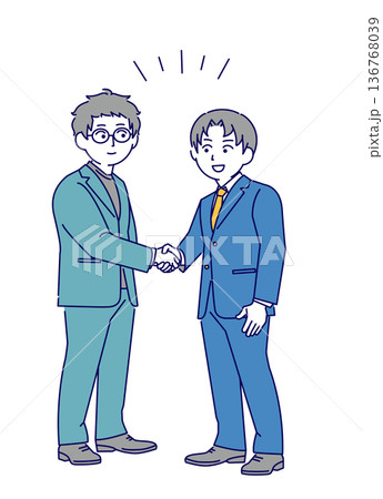 握手をするビジネスマンのイラスト素材 握手をするビジネスマンのイラスト素材 136768039
