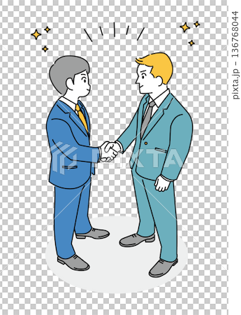 握手をするビジネスマンのイラスト素材 136768044