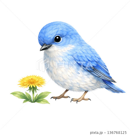青い小鳥 タンポポ 春 水彩 ナチュラル かわいい イラスト 切り抜き素材 青い小鳥 タンポポ 春 水彩 ナチュラル かわいい イラスト 切り抜き素材 136768125