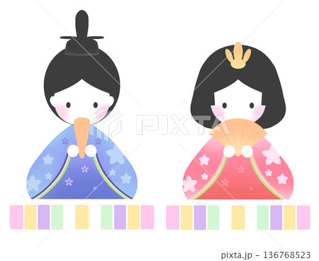お内裏様とお雛様のイラスト 136768523