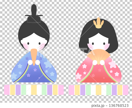 お内裏様とお雛様のイラスト 136768523