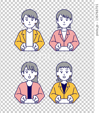 一位女商務人士交換名片的插畫素材 一位女商務人士交換名片的插畫素材 136768701