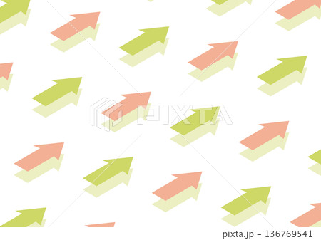 【背景透過】ピンクと黄緑の矢印が規則正しく並んでいるデザイン 【背景透過】ピンクと黄緑の矢印が規則正しく並んでいるデザイン 136769541