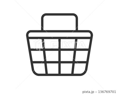 買い物かごのアイコン（線画）のイラスト 136769701