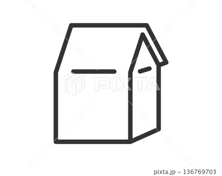 商品の入った、紙袋のアイコン(線画)のイラスト 商品の入った、紙袋のアイコン(線画)のイラスト 136769703