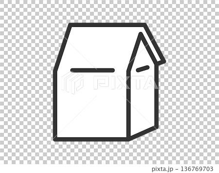 商品の入った、紙袋のアイコン(線画)のイラスト 商品の入った、紙袋のアイコン(線画)のイラスト 136769703