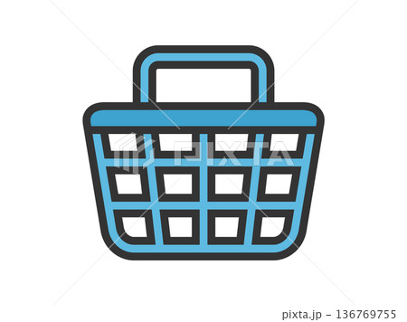 買い物かごのアイコン(線画カラー)のイラスト 買い物かごのアイコン(線画カラー)のイラスト 136769755