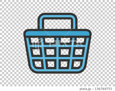 買い物かごのアイコン(線画カラー)のイラスト 買い物かごのアイコン(線画カラー)のイラスト 136769755