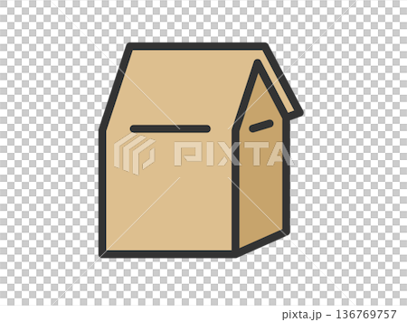商品の入った、紙袋のアイコン(線画カラー)のイラスト 商品の入った、紙袋のアイコン(線画カラー)のイラスト 136769757