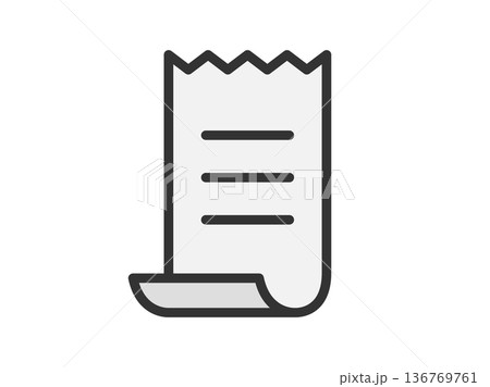 レシートのアイコン（線画カラー）のイラスト 136769761