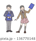卒業式の男の子と女の子 136770148