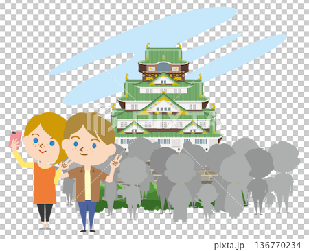 外國人在城堡前自拍 136770234