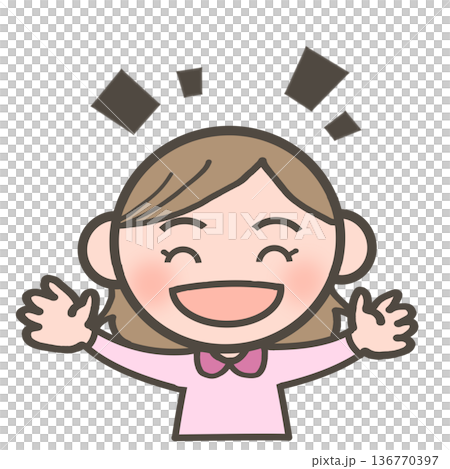 欣喜的白人女孩 136770397