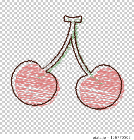 さくらんぼのイラスト素材 136770502