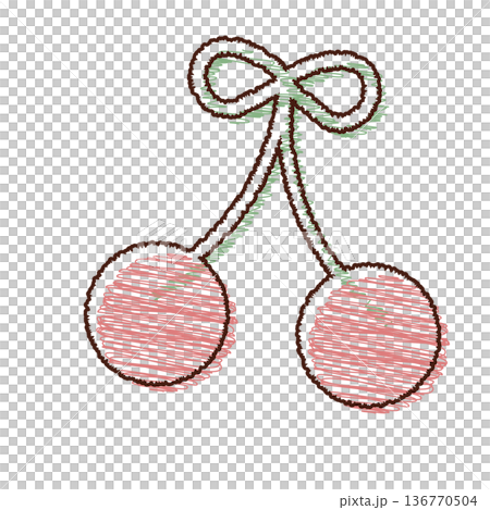 さくらんぼのイラスト素材 136770504