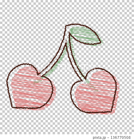 さくらんぼのイラスト素材 136770508