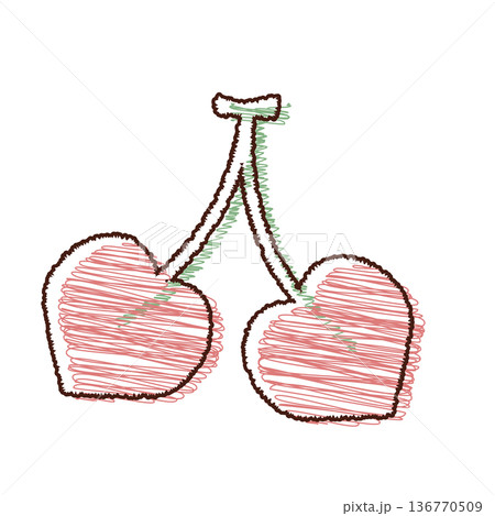 さくらんぼのイラスト素材 136770509