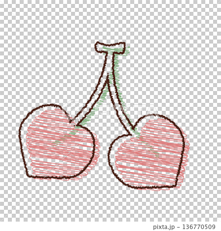 さくらんぼのイラスト素材 136770509