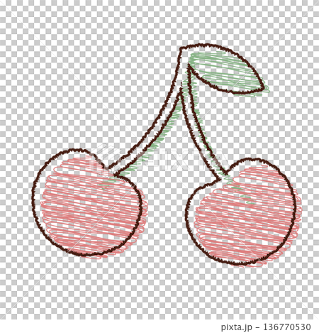 さくらんぼのイラスト素材 136770530