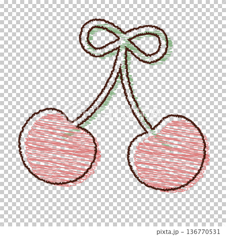 さくらんぼのイラスト素材 136770531