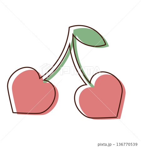 さくらんぼのイラスト素材 136770539