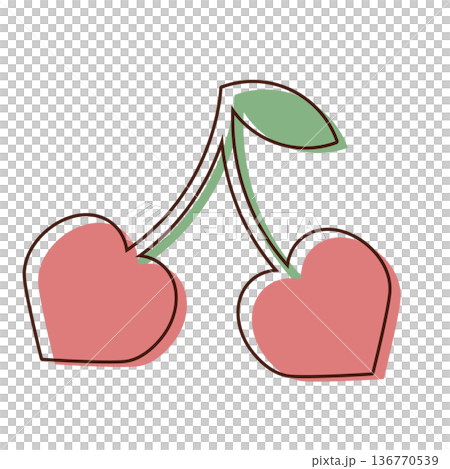 さくらんぼのイラスト素材 136770539