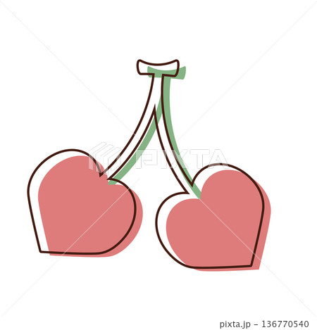 さくらんぼのイラスト素材 136770540