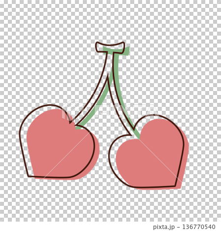 さくらんぼのイラスト素材 136770540