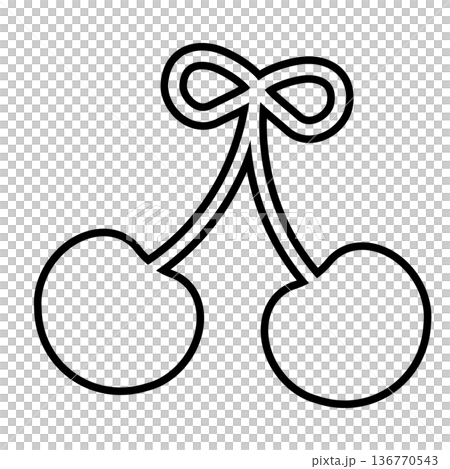 さくらんぼのイラスト素材 136770543