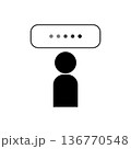 パスワード入力画面とユーザーアイコンのシンプルなログインセキュリティイメージ 136770548