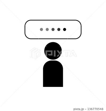 パスワード入力画面とユーザーアイコンのシンプルなログインセキュリティイメージ パスワード入力画面とユーザーアイコンのシンプルなログインセキュリティイメージ 136770548