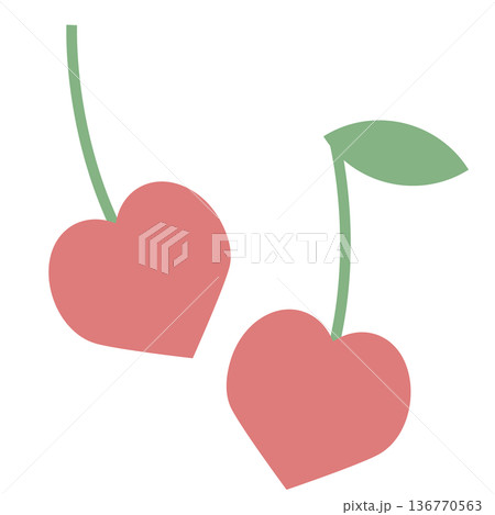 さくらんぼのイラスト素材 136770563