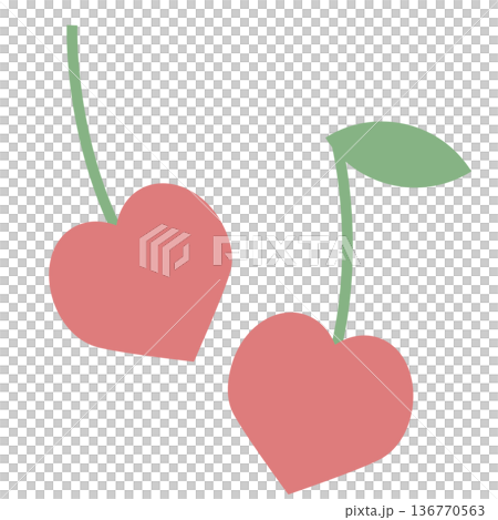 さくらんぼのイラスト素材 136770563