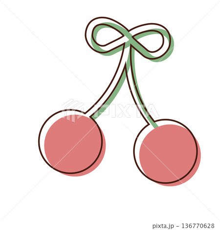 さくらんぼのイラスト素材 136770628