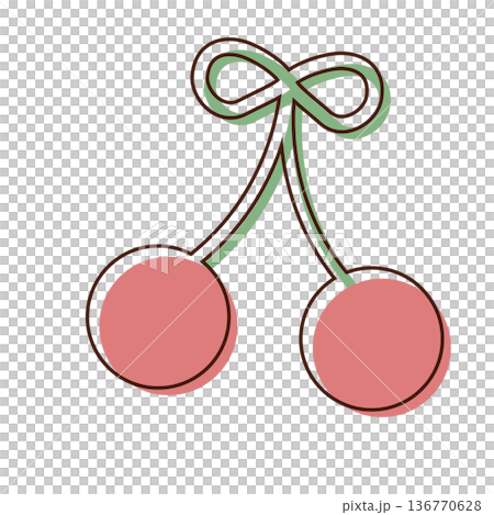 さくらんぼのイラスト素材 136770628