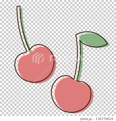 Cherry illustration material 136770629