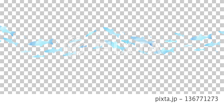 水彩風の魚の群れのイラスト 波のようなライン素材 水彩風の魚の群れのイラスト 波のようなライン素材 136771273