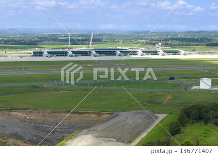 Drone photograph of the new Western Sydney International Airport 136771407