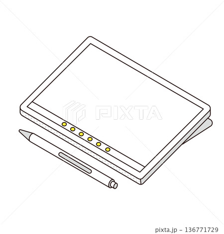 ペン付きタブレット端末のイメージイラスト 136771729